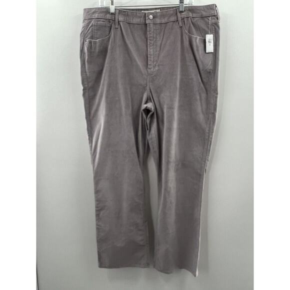 Old Navy Women’s Flare Ankle High Rise Jeans Gray Velveteen Size 20 Tall NWT - Picture 1 of 11